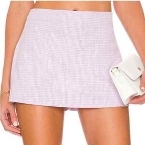 Free People Skort Women’s 12 Mini Purple Gingham Plaid Golf Tennis Skirt Preppy